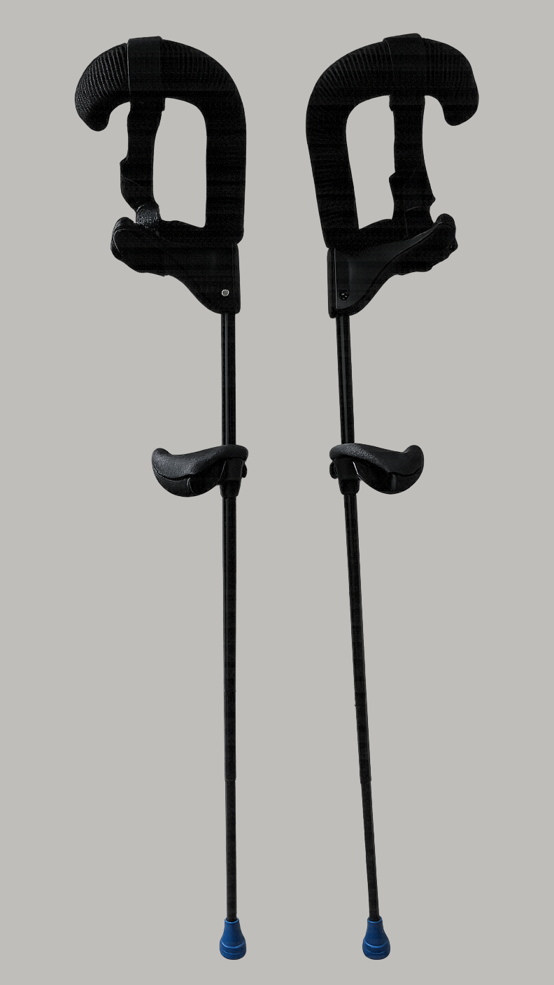 Deux béquilles Legmio. Two Legmio crutches.